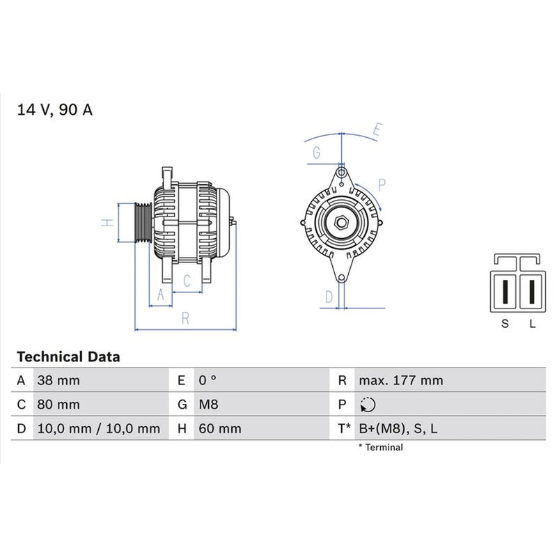 Bosch Car Alternator 12V 0 986 049 800