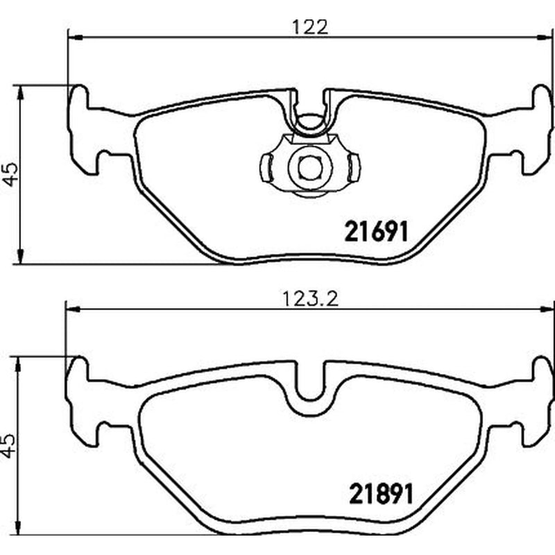 DON Rear Brake Pad Set fits BMW 5 1995-2004