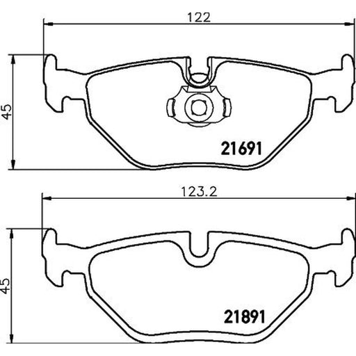 Mintex Rear Brake Pad Set fits Alpina B10 1996-2002 4.6