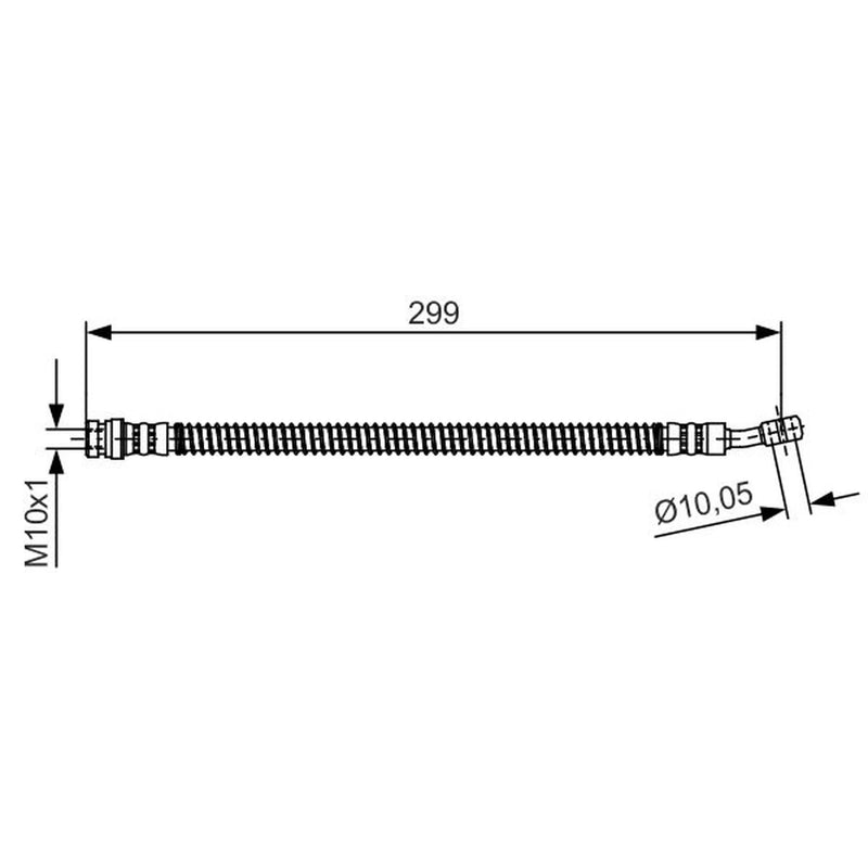 Bosch Brake Hydraulic Hose Line Front fits Kia Picanto I 2004-2011 1.0 1.1