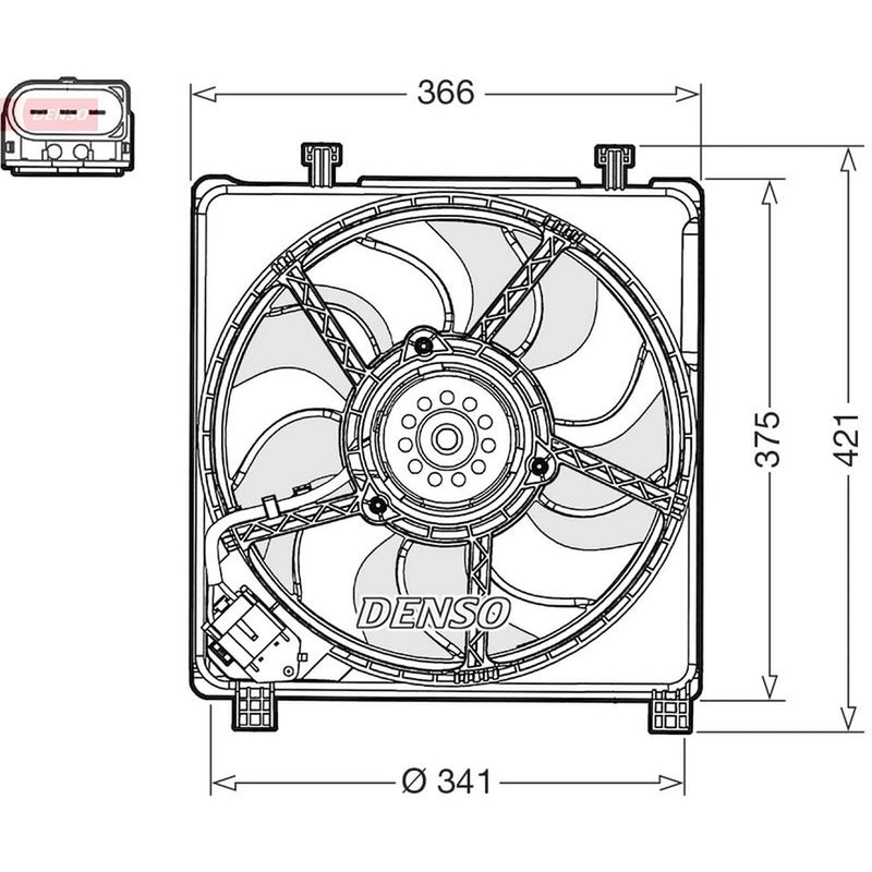 Denso Engine Cooling Fan fits Seat Mii 2011-2019 1.0
