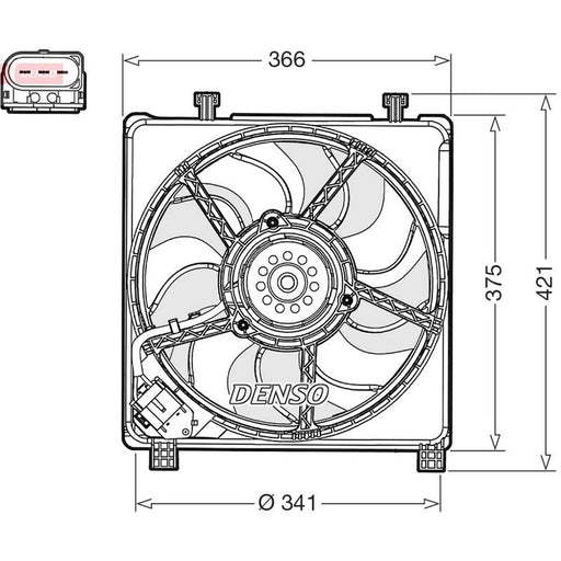 Denso Engine Cooling Fan fits Seat Mii 2011-2019 1.0