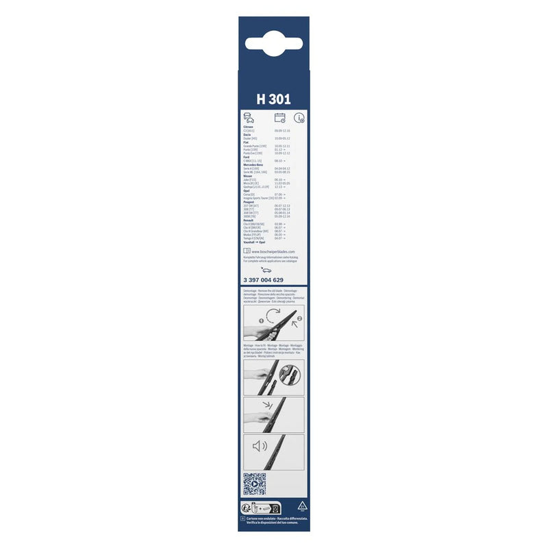 Bosch Conventional Wiper Blade 300mm — H301 fits Abarth Grande Punto 2007-2010