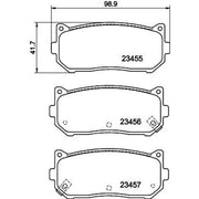 Mintex Rear Brake Pad Set fits Kia Carens I 2000-2007 1.6 1.8 2.0