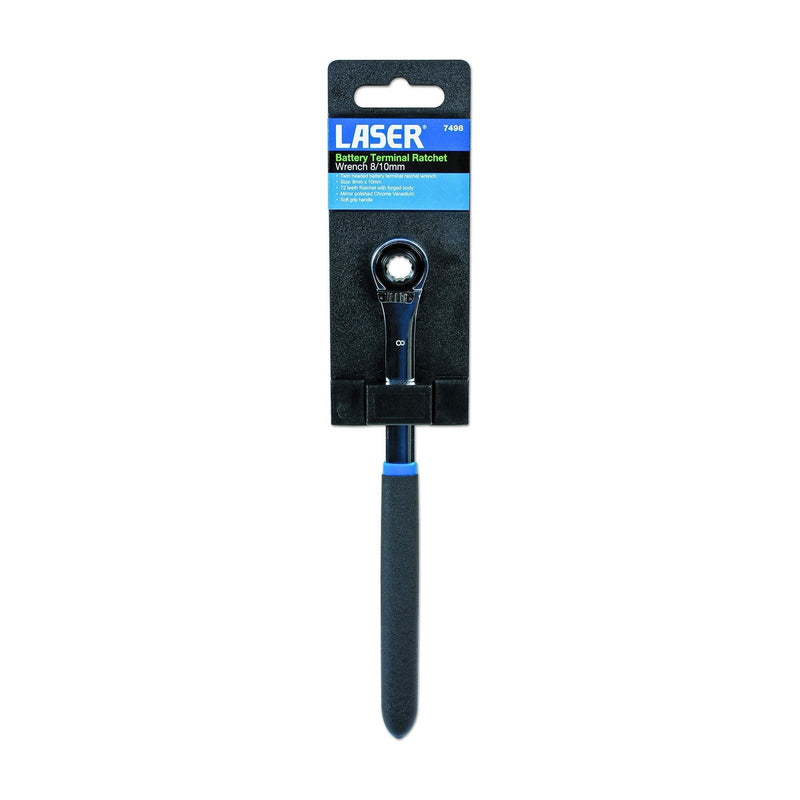 Laser Battery Terminal Ratchet Wrench 8 x 10mm 7498 Laser - Dynamic Drive