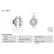 Bosch Car Alternator 12V