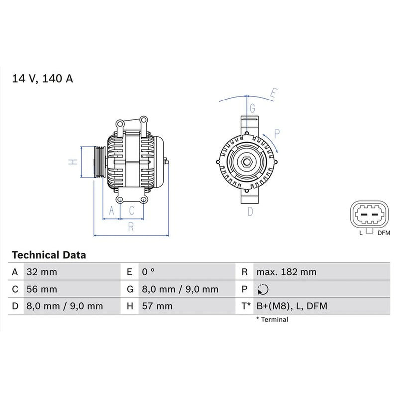 Bosch Car Alternator 12V