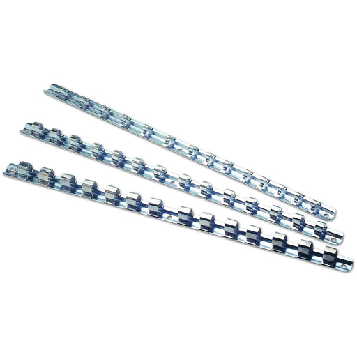 Laser Socket Rails 1/4" 3/8" 1/2" 3pc (Carboard Box) 61316 Laser - Dynamic Drive