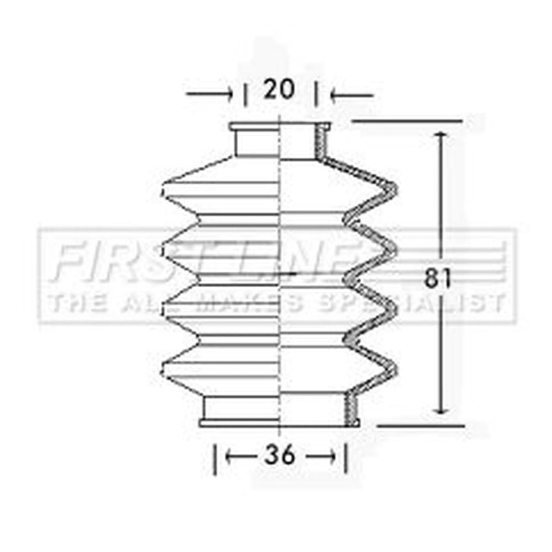First Line Drive Shaft Bellow Kit Front Left fits Citroën 2 Cv 1970-1990
