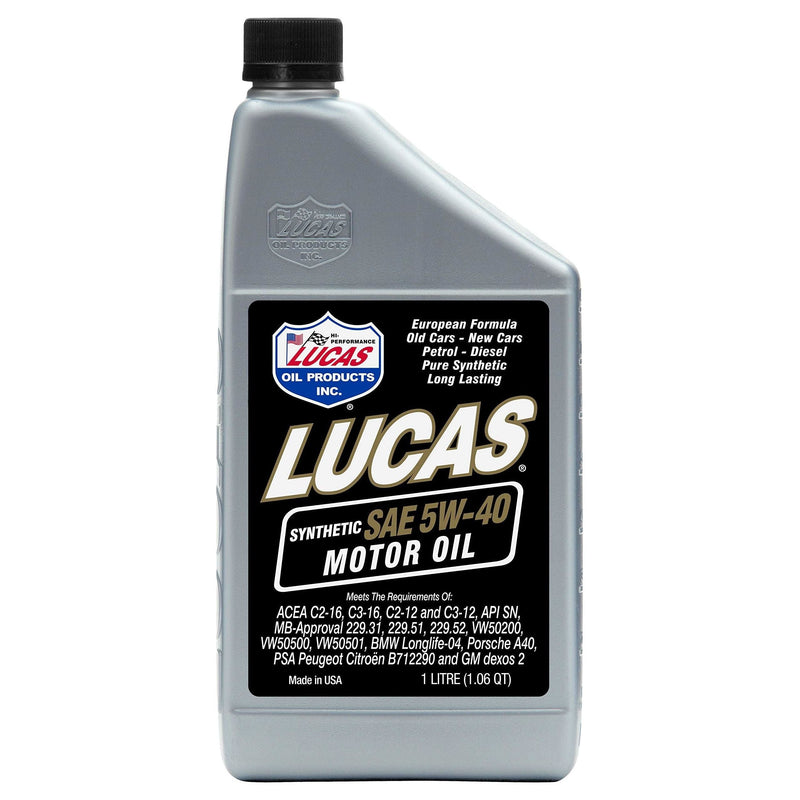 Lucas Oil Fully Synthetic 5W40 Motor Oil 1 Litre 10186 Lucas Oil - Dynamic Drive