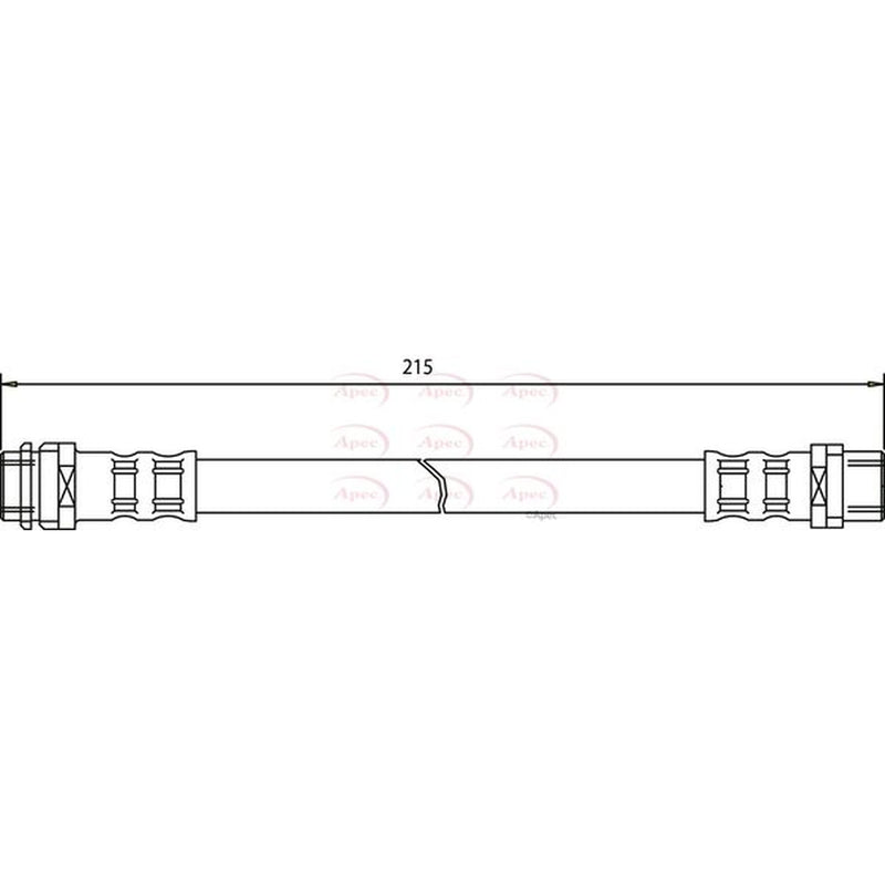 Apec Brake Hydraulic Hose Line Rear fits Audi A2 2000-2005 1.4