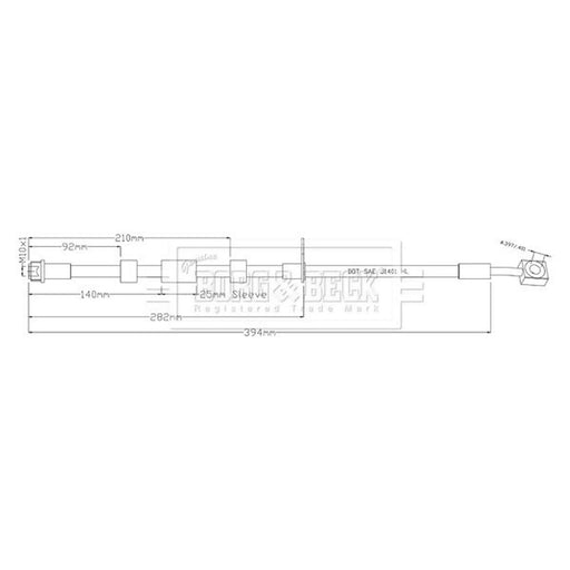 Borg & Beck Brake Hydraulic Hose Line Front BBH8940