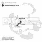 First Line Intercooler Turbo Charge Air Hose fits Skoda Superb I 2001-2008 1.9