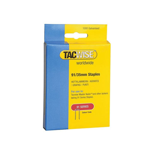 Tacwise 91 Narrow Crown Staples 35mm - Electric Tackers (Pack 1000) Tacwise - Dynamic Drive