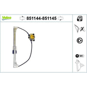 Valeo Electric Window Regulator Lifter Left Front 851144
