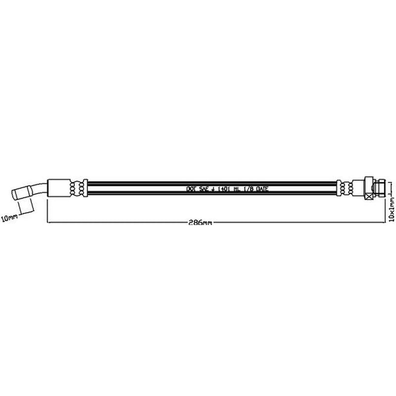 Juratek Brake Hydraulic Hose Line Rear Right JBH1216R