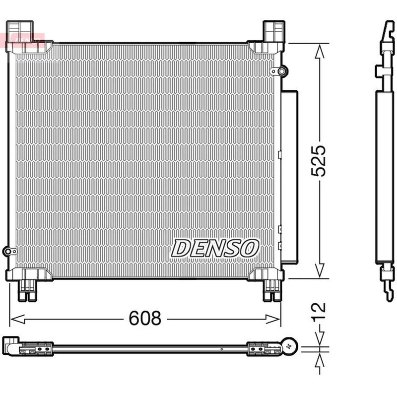 Denso Air Conditioning Condenser fits Toyota Hilux VIII Pickup 2015-2021 2.4 2.8