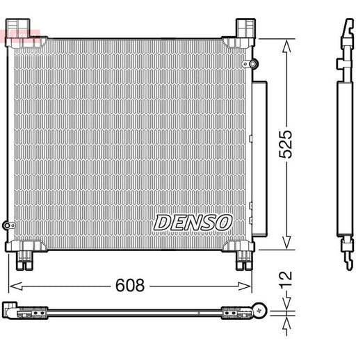 Denso Air Conditioning Condenser fits Toyota Hilux VIII Pickup 2015-2021 2.4 2.8