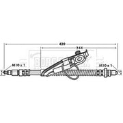 Borg & Beck Brake Hydraulic Hose Line Front Left BBH6754