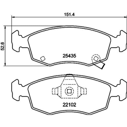 Mintex Front Brake Pad Set fits Fiat 500 2007 on 1.4