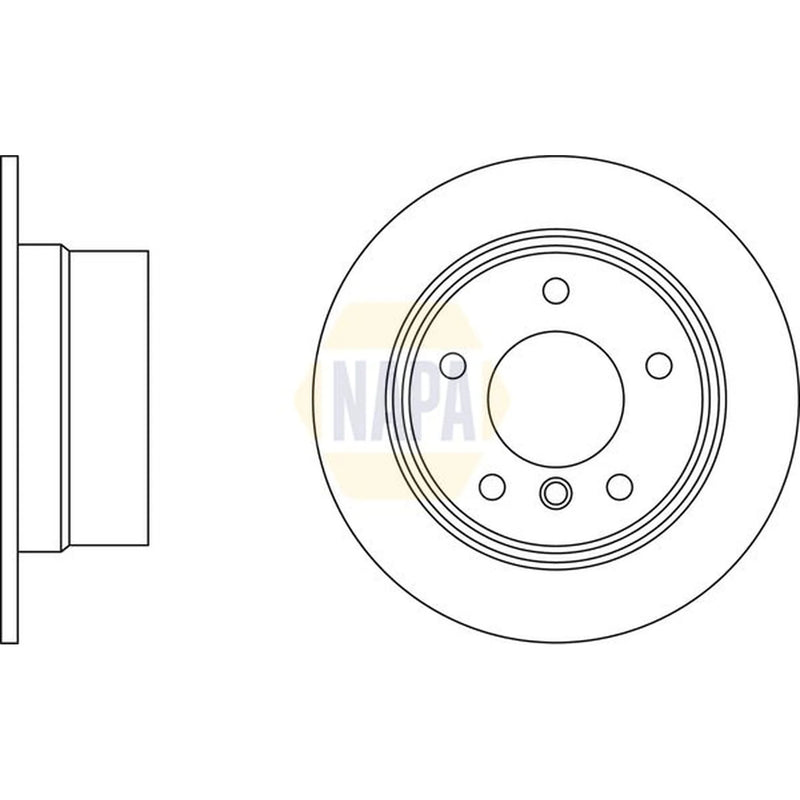 NAPA 2 x Solid Rear Brake Discs NBD5880-x2