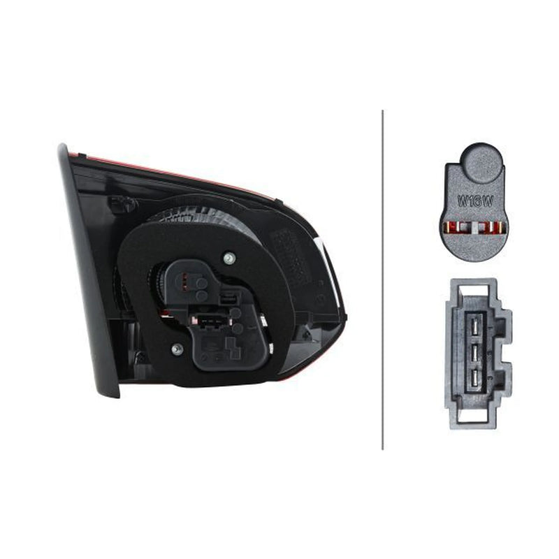 Hella Tail Light / Lamp W21W Right fits VW Golf VI 2008-2013