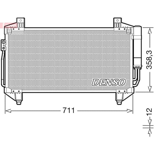 Denso Air Conditioning Condenser fits Mitsubishi Outlander III 2012-2022