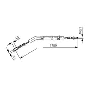Bosch Handbrake Cable Centre fits VW Beetle 1960-2003 1.2 1.3 1.6