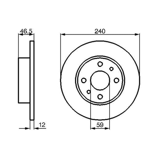 Bosch Front Brake Solid Discs & Pads fits Fiat Siena 1996-2009 1.4