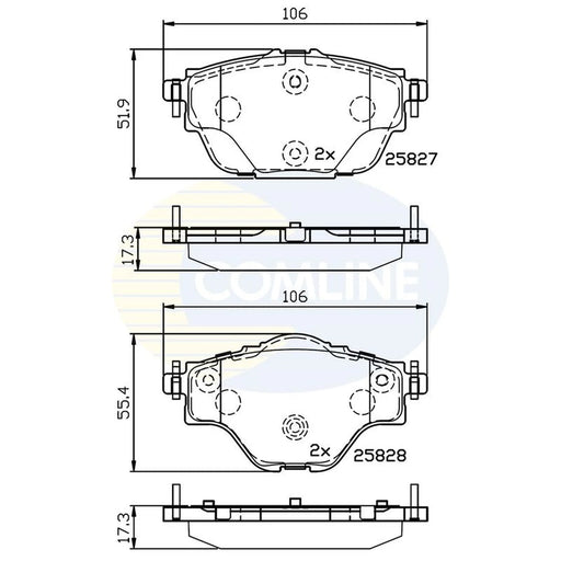 Comline 4 x Rear Brake Pad Set fits Citroën C4 Grand Picasso II 2013-2018