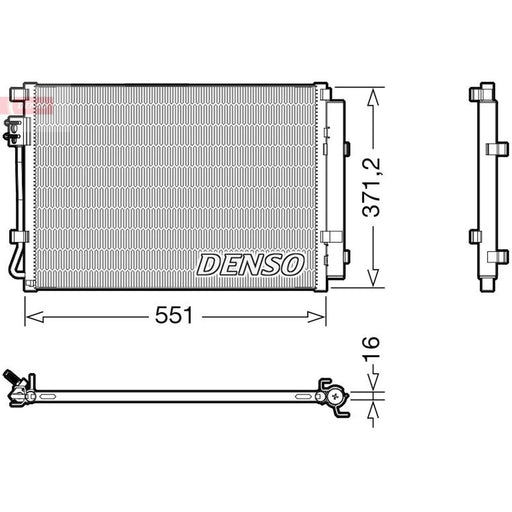 Denso Air Conditioning Condenser fits Hyundai Accent IV 2010-2018 1.4 1.6