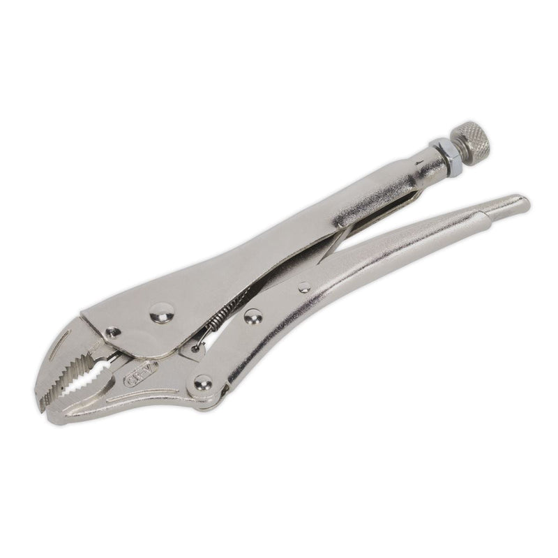 Sealey Locking Pliers Curved Jaws 230mm 0-45mm Capacity AK6821 Sealey - Dynamic Drive