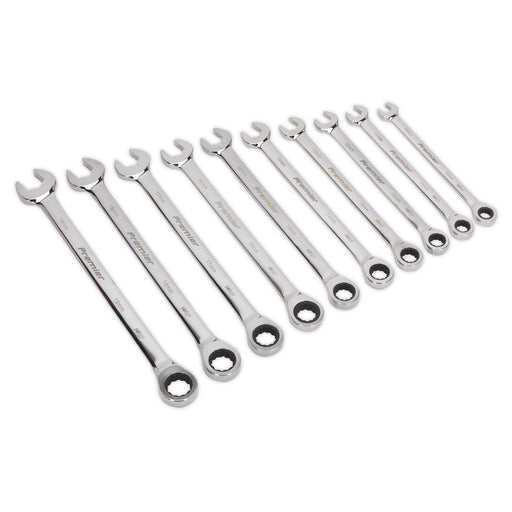 Sealey Combination Ratchet Spanner Set 10pc Extra-Long Metric AK63914 Sealey - Dynamic Drive