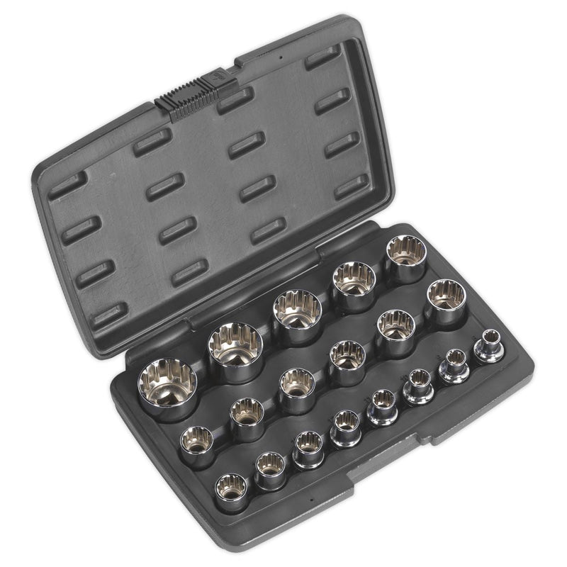 Sealey Socket Set 19Pc 1/2Inchsq Drive Total Drive Sealey - Dynamic Drive