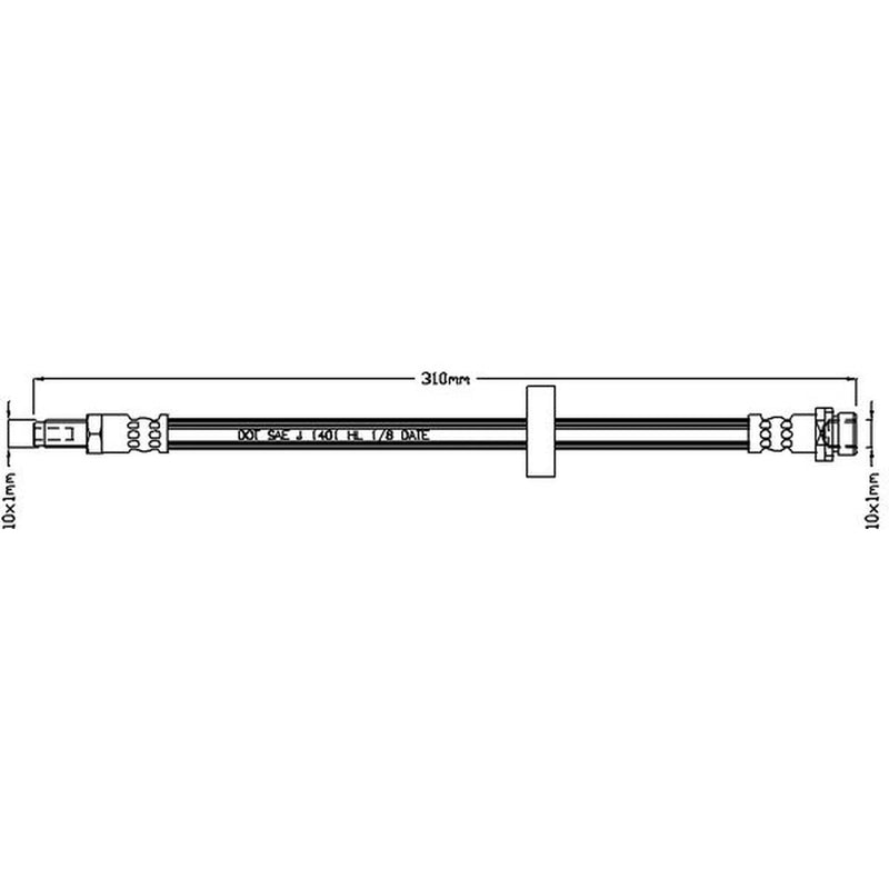 Juratek Brake Hydraulic Hose Line Rear fits Ford Mondeo 2000-2007