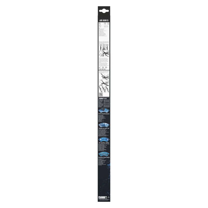 Bosch Aerotwin Front Wiper Blade Set 600mm + 475mm — AR608 fits Jaguar S-Type II