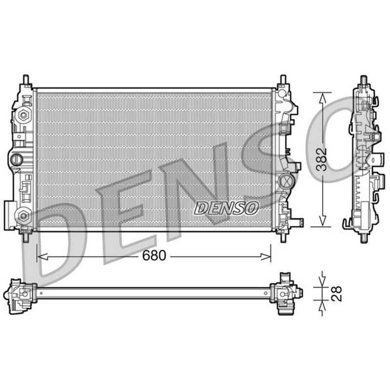 Denso Engine Radiator fits Opel Astra J 2009-2015 1.7 2.0