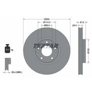 Textar 2 x Vented Front Brake Discs 92273303-x2