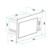 Baridi Integrated Microwave Oven with Grill 25L Capacity 900W - Stainless Steel Baridi - Dynamic Drive
