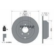 Textar 2 x Solid Rear Brake Discs 92223403-x2