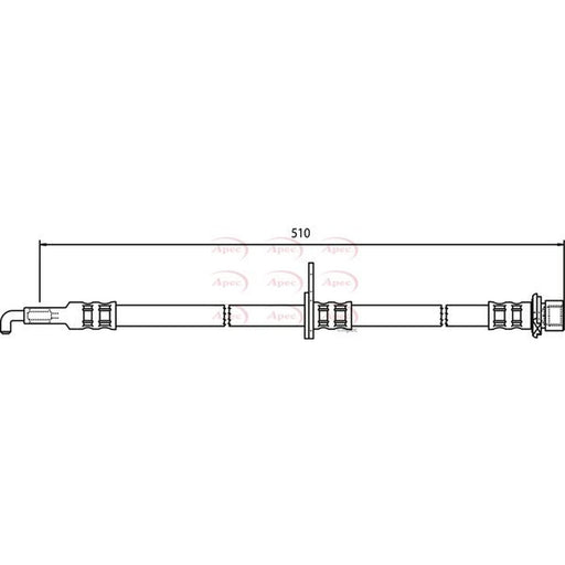 Apec Brake Hydraulic Hose Line Front Left fits Citroën C1 2005-2014 1.0 1.4