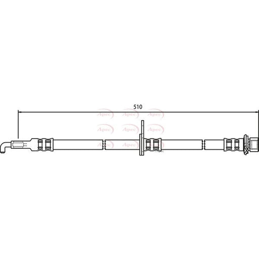 Apec Brake Hydraulic Hose Line Front Left HOS3746