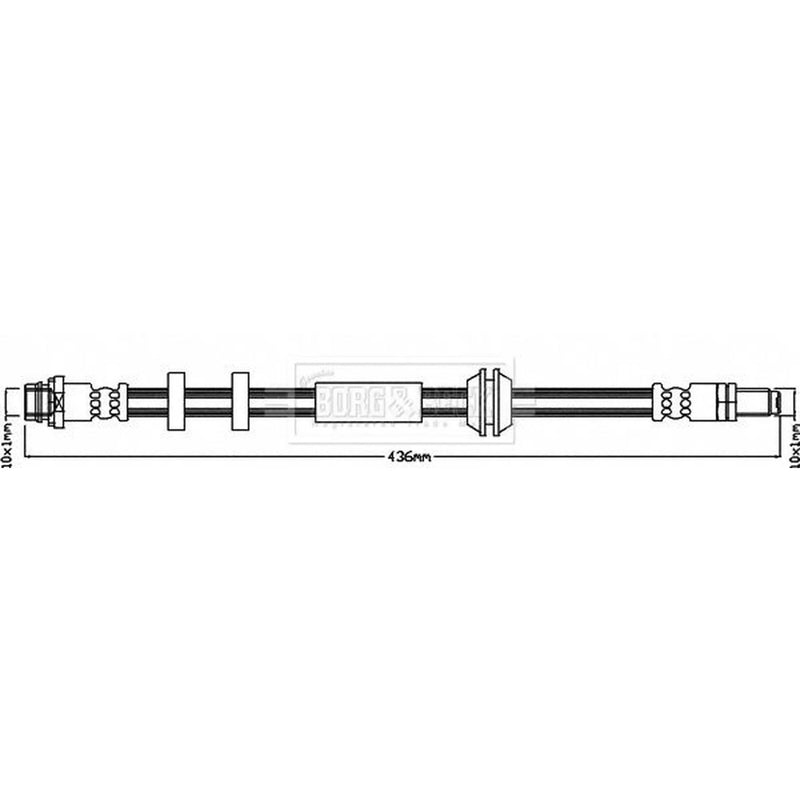 Borg & Beck Brake Hydraulic Hose Line Front Right BBH8401