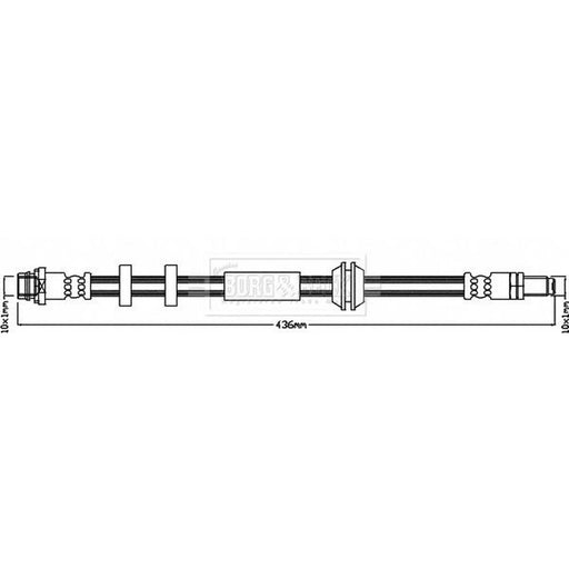 Borg & Beck Brake Hydraulic Hose Line Front Right BBH8401