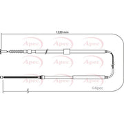 Apec Handbrake Cable Right Rear fits Fiat Multipla 1999-2010 1.6 1.9