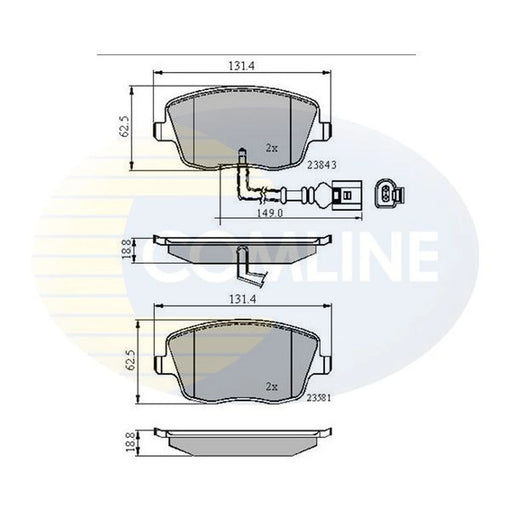 Comline 4 x Front Brake Pad Set fits Seat Cordoba 2002-2009 1.2 1.4 1.6 1.9 2.0