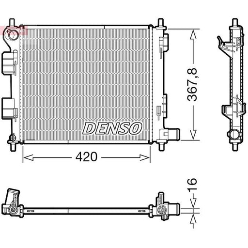 Denso Engine Radiator fits Hyundai I10 II 2013-2019 1.0 1.2