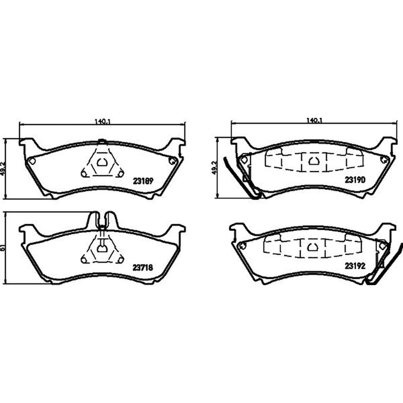 Mintex Rear Brake Pad Set fits Mercedes-Benz M-Class 1998-2005