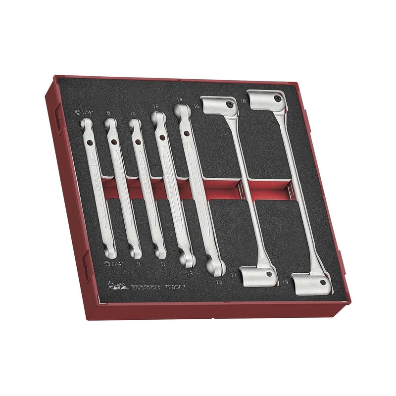 Teng Tools Double Flex Wrench Set FOAM2 7 Pieces Teng Tools - Dynamic Drive
