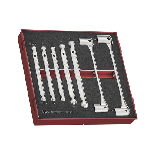 Teng Tools Double Flex Wrench Set FOAM2 7 Pieces Teng Tools - Dynamic Drive